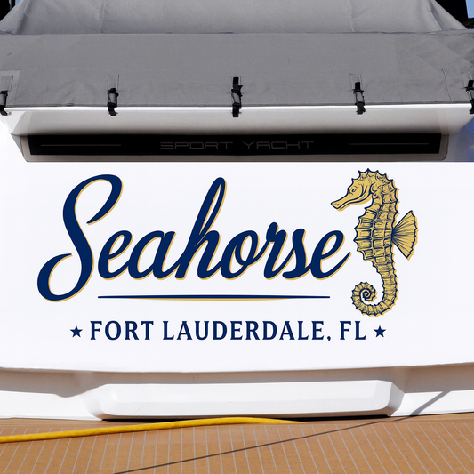 Custom Boat Stern Decal Sticker Sign | Boat Stern Name & Hailing City (Port) Sign