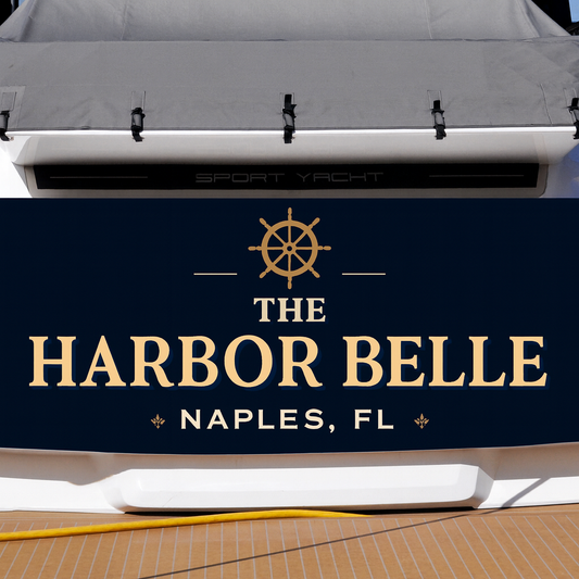 Custom Boat Stern Decal Sticker Sign | Boat Stern Name & Hailing City (Port) Sign