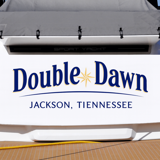 Custom Boat Stern Decal Sticker Sign | Boat Stern Name & Hailing City (Port) Sign