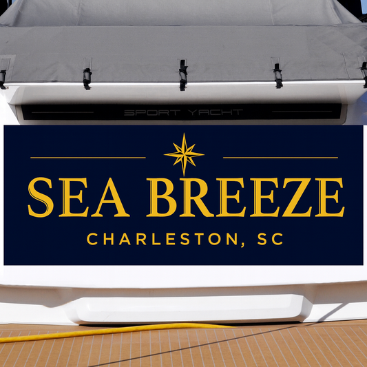 Custom Boat Stern Decal Sticker Sign | Boat Stern Name & Hailing City (Port) Sign
