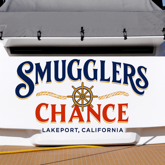 Custom Boat Stern Decal Sticker Sign | Boat Stern Name & Hailing City (Port) Sign