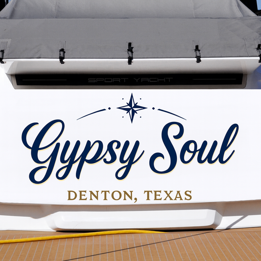 Custom Boat Stern Decal Sticker Sign | Boat Stern Name & Hailing City (Port) Sign