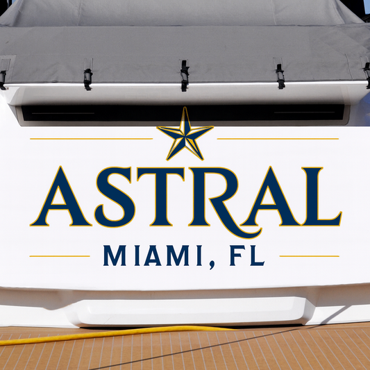 Custom Boat Stern Decal Sticker Sign | Boat Stern Name & Hailing City (Port) Sign