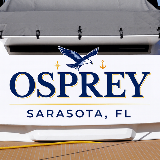 Custom Boat Stern Decal Sticker Sign | Boat Stern Name & Hailing City (Port) Sign