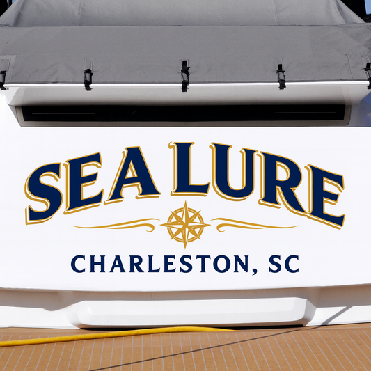 Custom Boat Stern Decal Sticker Sign | Boat Stern Name & Hailing City (Port) Sign