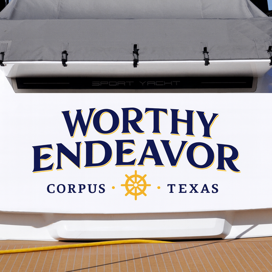 Custom Boat Stern Decal Sticker Sign | Boat Stern Name & Hailing City (Port) Sign