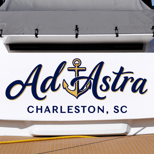 Custom Boat Stern Decal Sticker Sign | Boat Stern Name & Hailing City (Port) Sign