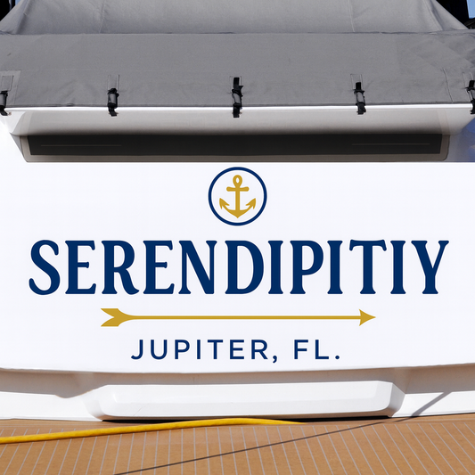 Custom Boat Stern Decal Sticker Sign | Boat Stern Name & Hailing City (Port) Sign
