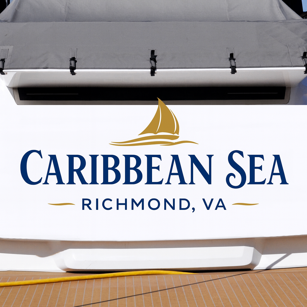 Custom Boat Stern Decal Sticker Sign | Boat Stern Name & Hailing City (Port) Sign