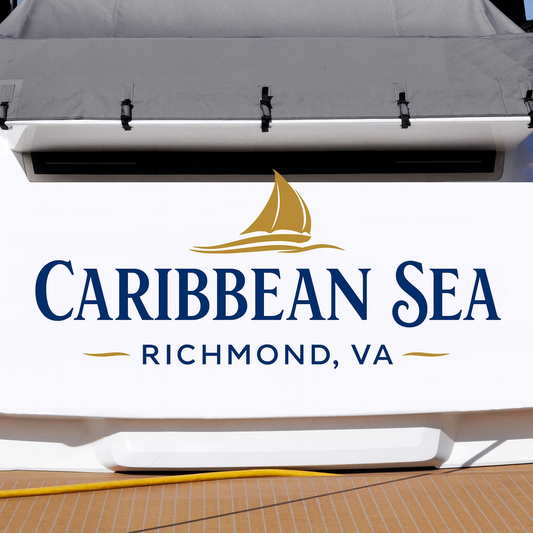 Custom Boat Stern Decal Sticker Sign | Boat Stern Name & Hailing City (Port) Sign