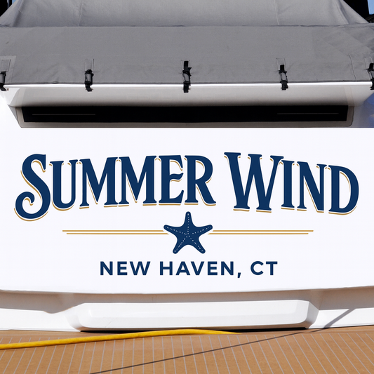 Custom Boat Stern Decal Sticker Sign | Boat Stern Name & Hailing City (Port) Sign