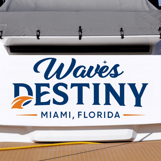 Custom Boat Stern Decal Sticker Sign | Boat Stern Name & Hailing City (Port) Sign