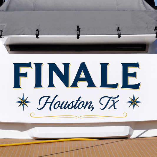 Custom Boat Stern Decal Sticker Sign | Boat Stern Name & Hailing City (Port) Sign