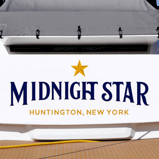 Custom Boat Stern Decal Sticker Sign | Boat Stern Name & Hailing City (Port) Sign