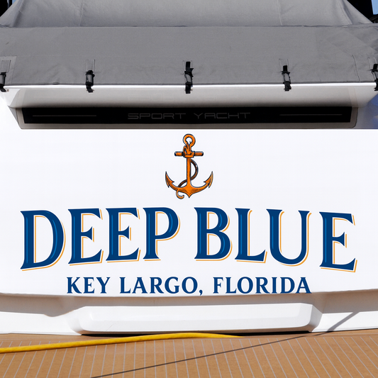 Custom Boat Stern Decal Sticker Sign | Boat Stern Name & Hailing City (Port) Sign