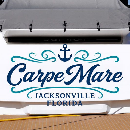 Custom Boat Stern Decal Sticker Sign | Boat Stern Name & Hailing City (Port) Sign