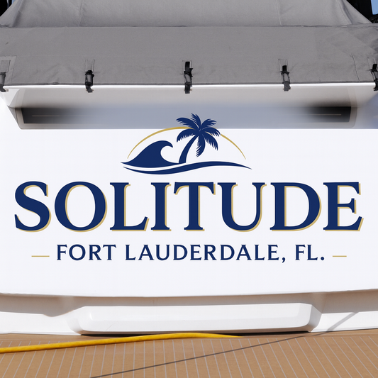 Custom Boat Stern Decal Sticker Sign | Boat Stern Name & Hailing City (Port) Sign