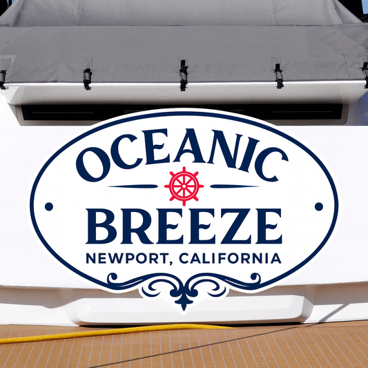 Custom Boat Stern Decal Sticker Sign | Boat Stern Name & Hailing City (Port) Sign