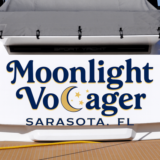 Custom Boat Stern Decal Sticker Sign | Boat Stern Name & Hailing City (Port) Sign