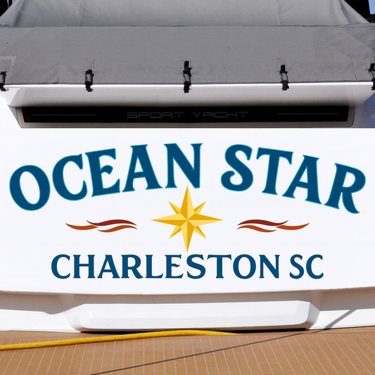 Custom Boat Stern Decal Sticker Sign | Boat Stern Name & Hailing City (Port) Sign