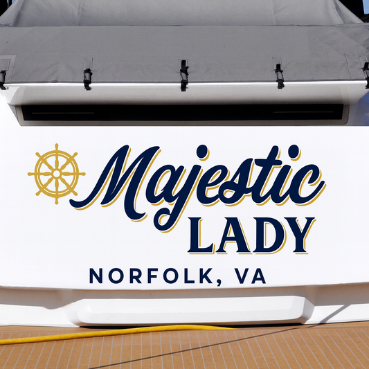 Custom Boat Stern Decal Sticker Sign | Boat Stern Name & Hailing City (Port) Sign