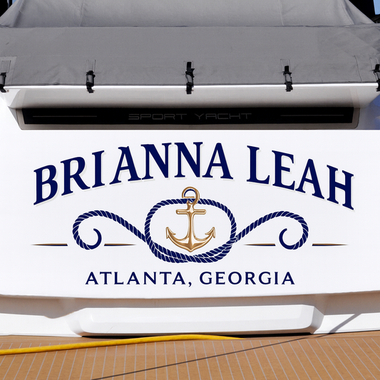 Custom Boat Stern Decal Sticker Sign | Boat Stern Name & Hailing City (Port) Sign