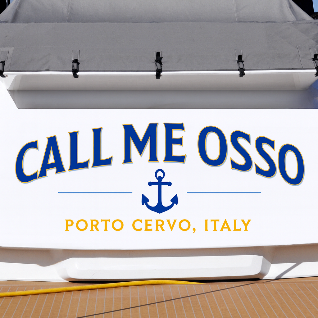 Custom Boat Stern Decal Sticker Sign | Boat Stern Name & Hailing City (Port) Sign