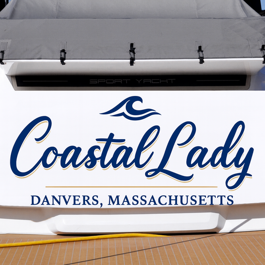 Custom Boat Stern Decal Sticker Sign | Boat Stern Name & Hailing City (Port) Sign