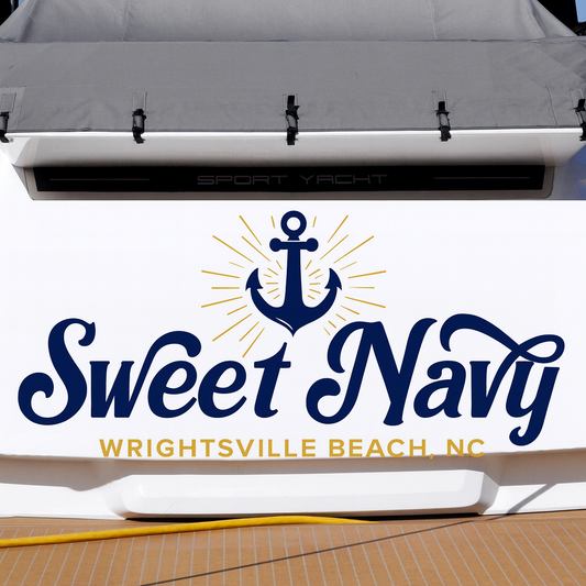 Custom Boat Stern Decal Sticker Sign | Boat Stern Name & Hailing City (Port) Sign