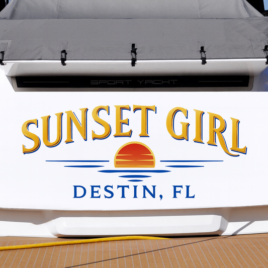 Custom Boat Stern Decal Sticker Sign | Boat Stern Name & Hailing City (Port) Sign