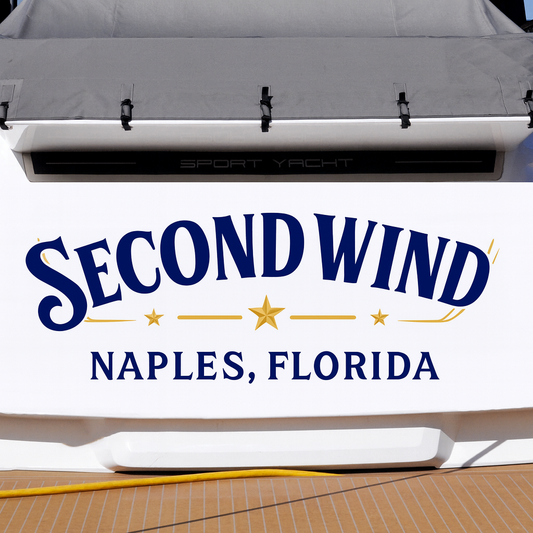 Custom Boat Stern Decal Sticker Sign | Boat Stern Name & Hailing City (Port) Sign
