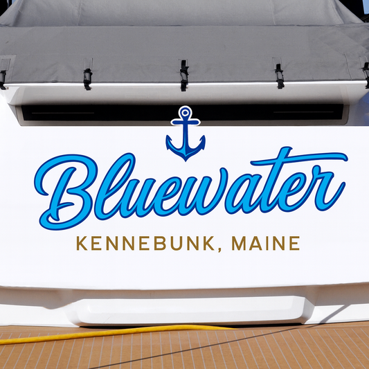 Custom Boat Stern Decal Sticker Sign | Boat Stern Name & Hailing City (Port) Sign