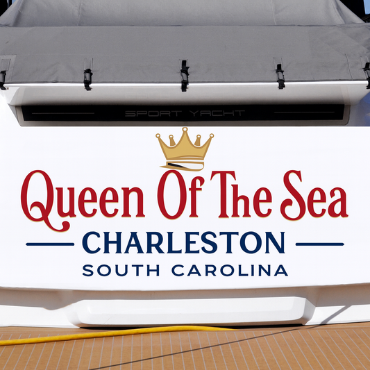Custom Boat Stern Decal Sticker Sign | Boat Stern Name & Hailing City (Port) Sign