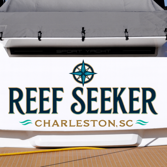 Custom Boat Stern Decal Sticker Sign | Boat Stern Name & Hailing City (Port) Sign