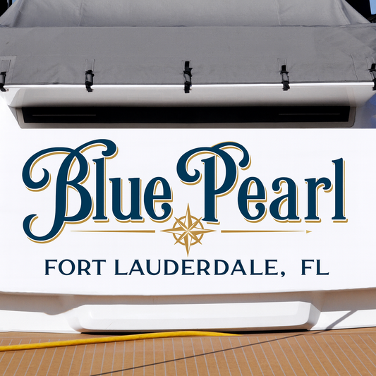 Custom Boat Stern Decal Sticker Sign | Boat Stern Name & Hailing City (Port) Sign