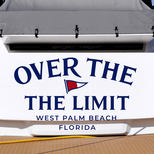 Custom Boat Stern Decal Sticker Sign | Boat Stern Name & Hailing City (Port) Sign