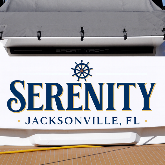 Custom Boat Stern Decal Sticker Sign | Boat Stern Name & Hailing City (Port) Sign