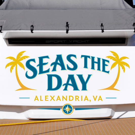 Custom Boat Stern Decal Sticker Sign | Boat Stern Name & Hailing City (Port) Sign