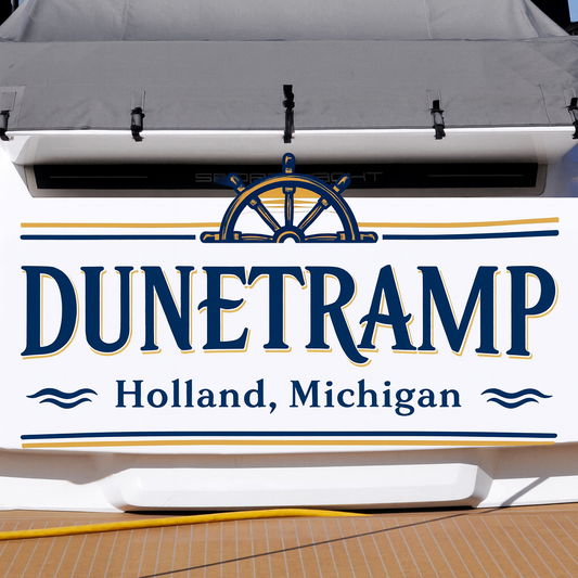 Custom Boat Stern Decal Sticker Sign | Boat Stern Name & Hailing City (Port) Sign