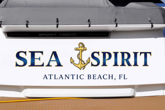 Custom Boat Stern Decal Sticker Sign | Boat Stern Name & Hailing City (Port) Sign