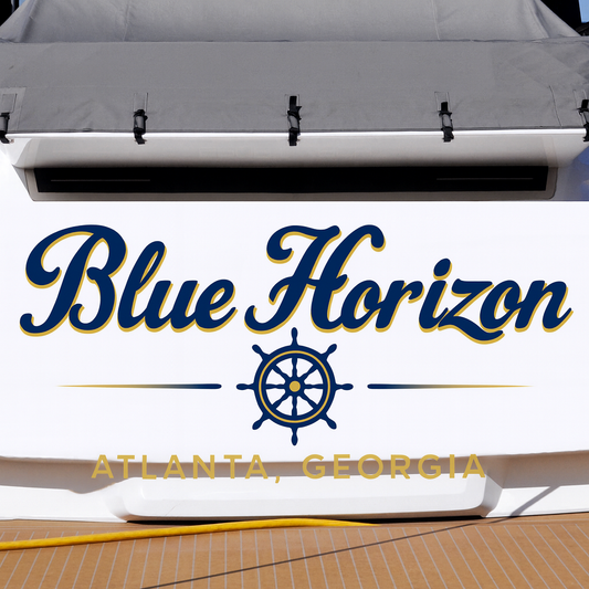 Custom Boat Stern Decal Sticker Sign | Boat Stern Name & Hailing City (Port) Sign
