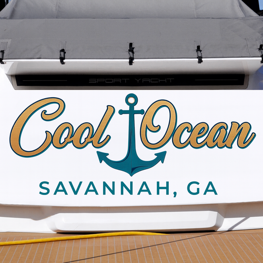 Custom Boat Stern Decal Sticker Sign | Boat Stern Name & Hailing City (Port) Sign