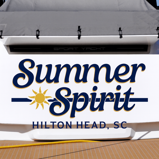 Custom Boat Stern Decal Sticker Sign | Boat Stern Name & Hailing City (Port) Sign