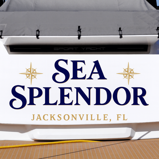 Custom Boat Stern Decal Sticker Sign | Boat Stern Name & Hailing City (Port) Sign