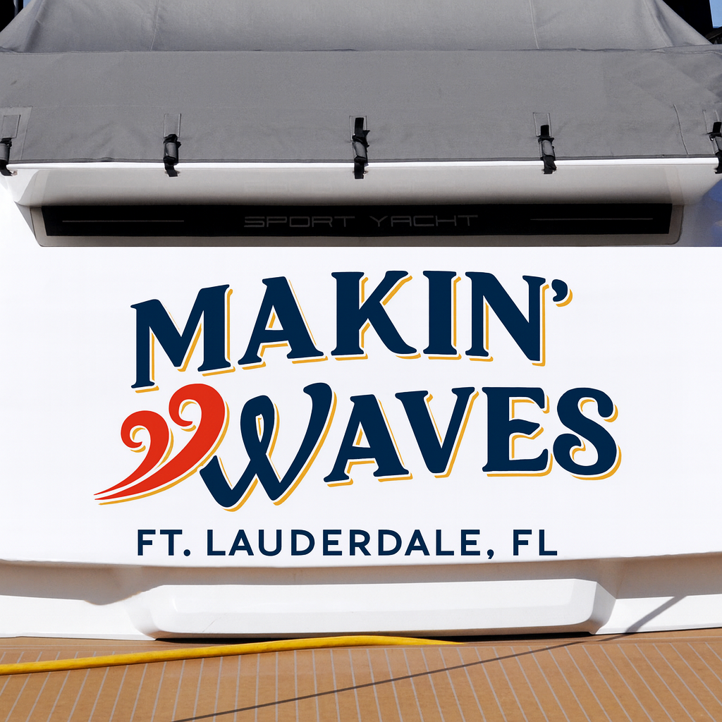 Custom Boat Stern Decal Sticker Sign | Boat Stern Name & Hailing City (Port) Sign