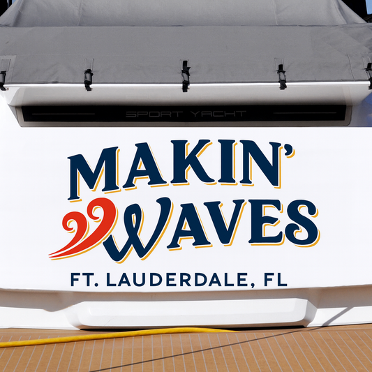 Custom Boat Stern Decal Sticker Sign | Boat Stern Name & Hailing City (Port) Sign