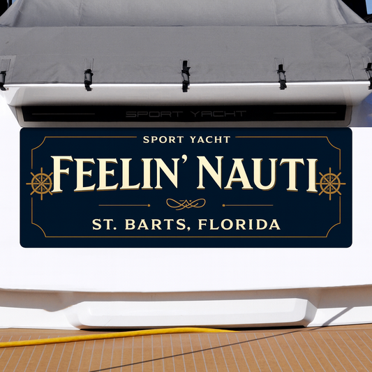 Custom Boat Stern Decal Sticker Sign | Boat Stern Name & Hailing City (Port) Sign