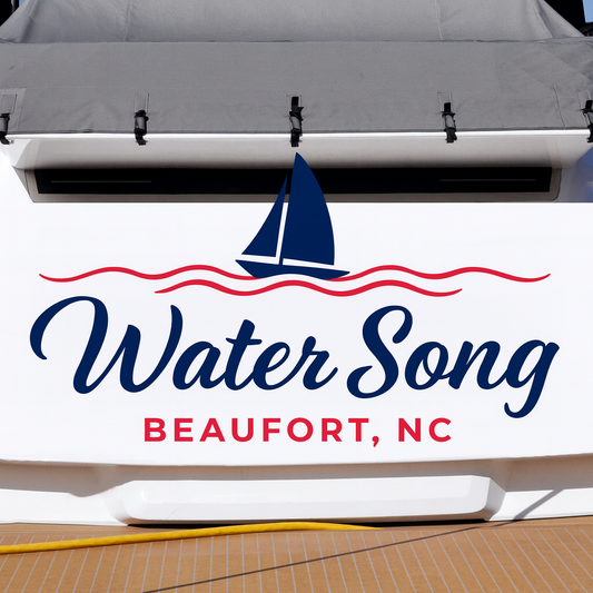 Custom Boat Stern Decal Sticker Sign | Boat Stern Name & Hailing City (Port) Sign