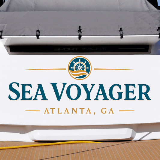 Custom Boat Stern Decal Sticker Sign | Boat Stern Name & Hailing City (Port) Sign