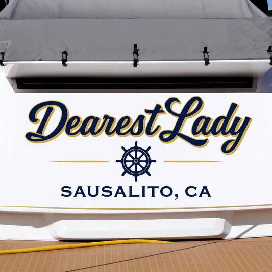 Custom Boat Stern Decal Sticker Sign | Boat Stern Name & Hailing City (Port) Sign